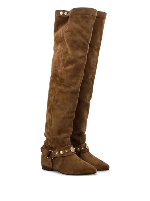 ISABEL MARANT Selize suede buckle boots - Brown