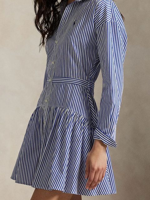 Polo Ralph Lauren sukienka bawełniana kolor niebieski mini rozkloszowana 211972052