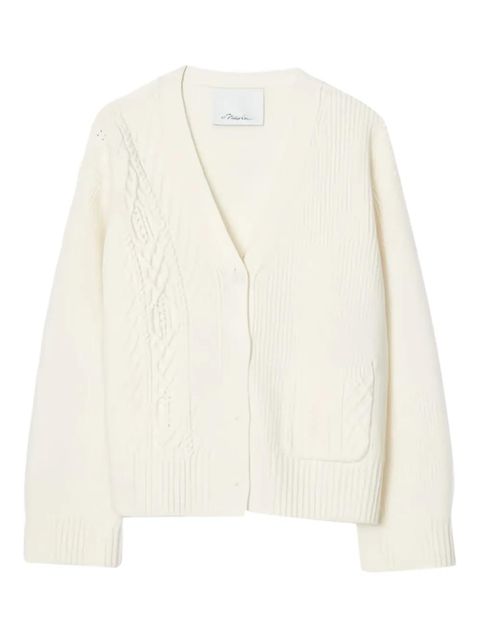 3.1 Phillip Lim cable-knit V-neck cardigan - Neutrals - zdjęcie produktu nr 1