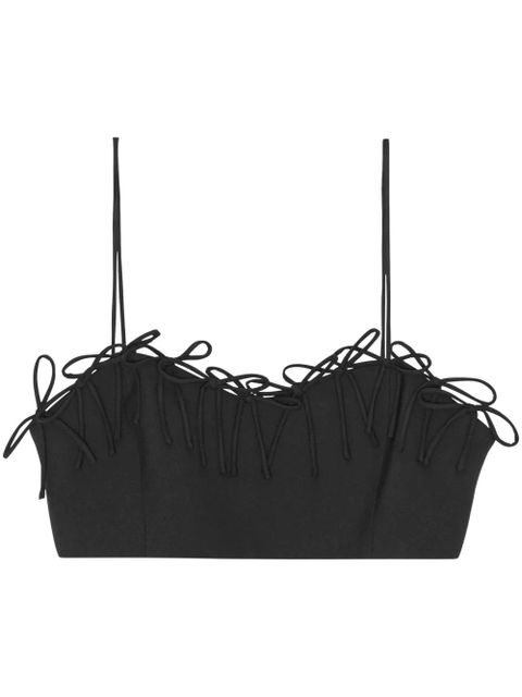 GANNI Drapey sleeveless cropped top - Black - zdjęcie produktu nr 1