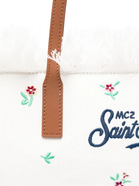 MC2 Saint Barth medium City floral-embroidered tote bag - White