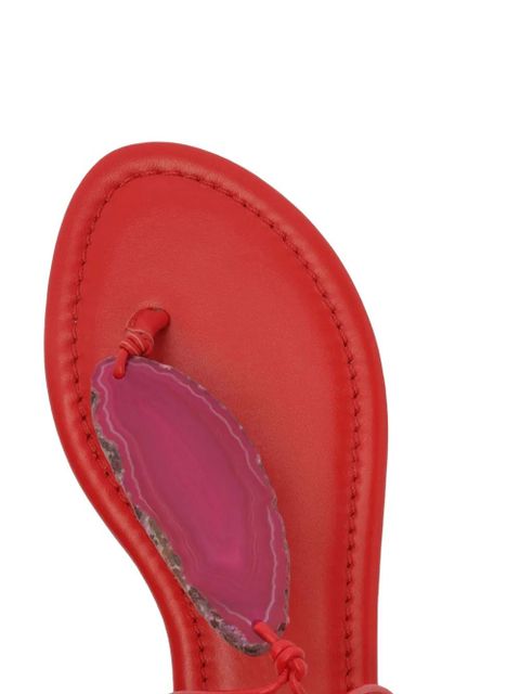 FARM Rio tie stone sandals - Red