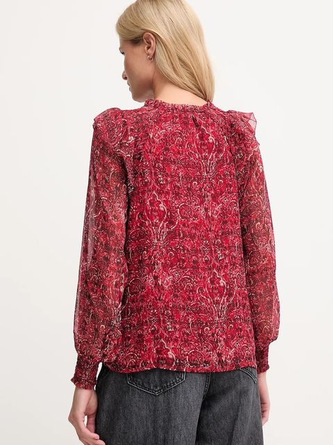 Pepe Jeans bluzka damska kolor bordowy wzorzysta PL3051270 - zdjęcie produktu nr 2