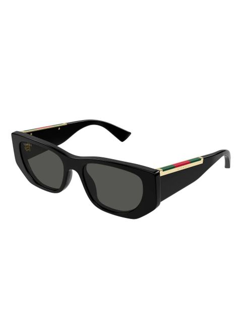 Gucci Eyewear stripe geometric sunglasses - Black