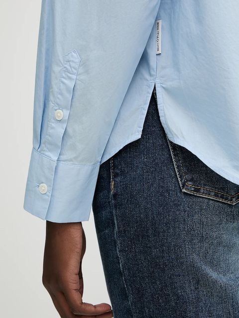 Marc O'Polo bluzka bawełniana damska kolor niebieski gładka 5000007470