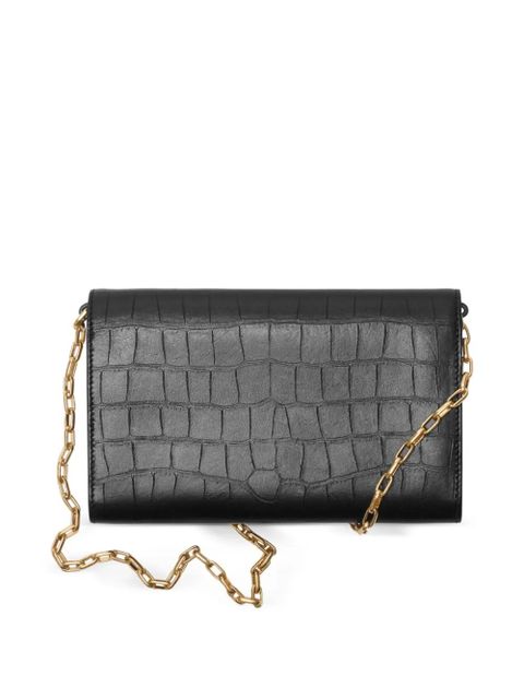 Burberry Cotswolds crocodile-effect chain-strap clutch bag - Black