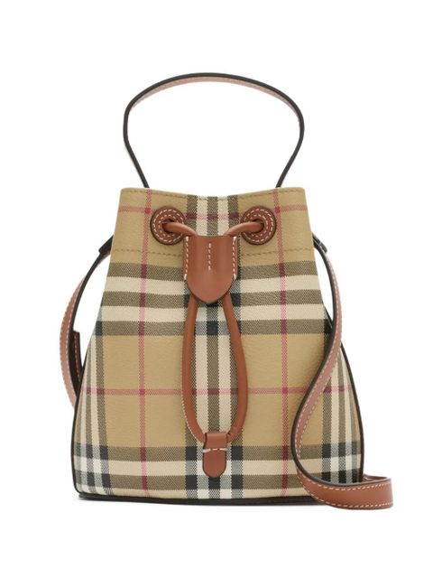 Burberry mini check bucket bag - Neutrals - zdjęcie produktu nr 1