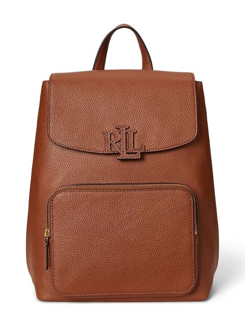 Lauren Ralph Lauren plecak skórzany damski kolor brązowy duży gładki 431969355 - zdjęcie produktu nr 1