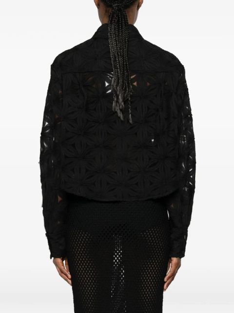 Simkhai floral-print cropped blouse - Black