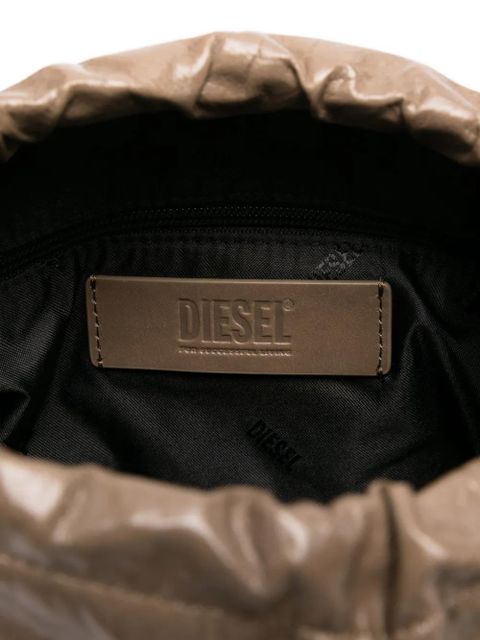 Diesel drawstring leather bucket bag - Brown