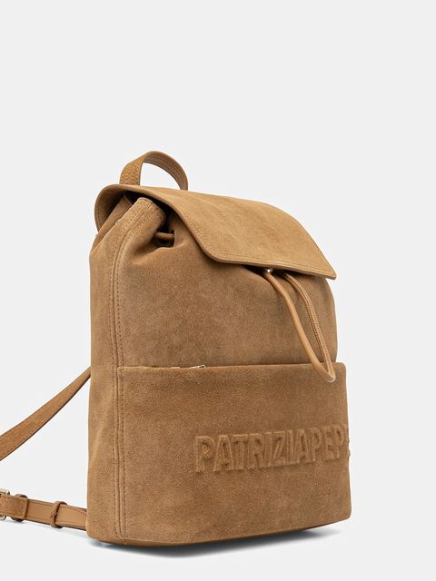 Patrizia Pepe plecak zamszowy damski kolor zielony duży gładki 8B0264 L152