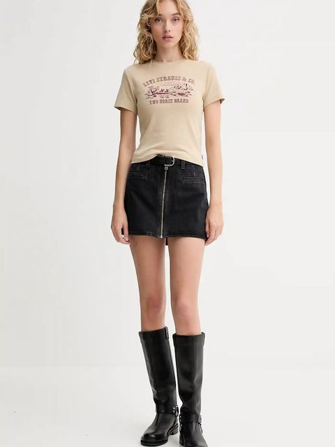 Levi's t-shirt bawełniany damski kolor beżowy A8798