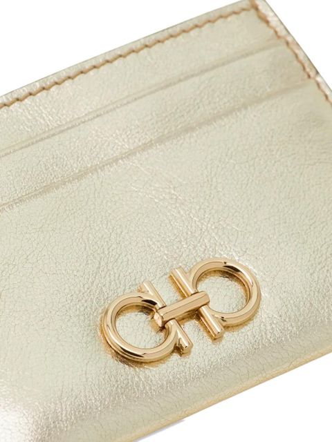 Ferragamo Gancini Leathercredit card holder - Gold