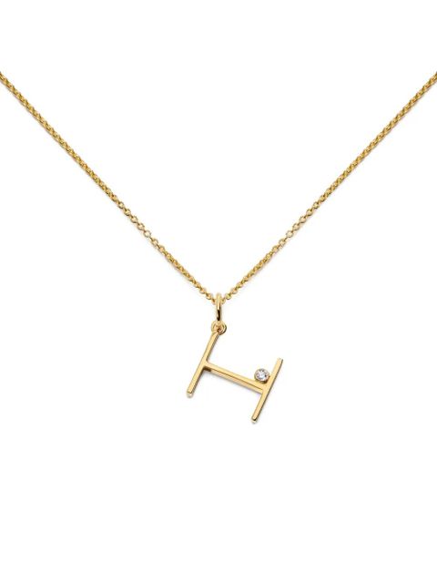 Monica Vinader solitaire diamond initial H pendant - Gold - zdjęcie produktu nr 2
