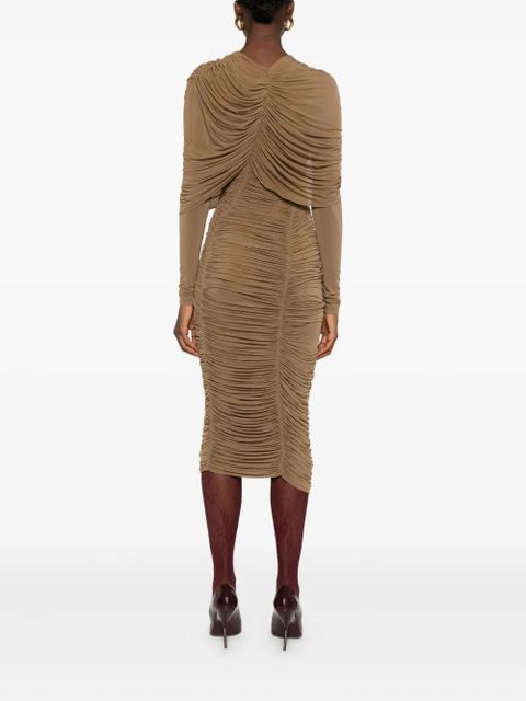 Magda Butrym draped midi dress - Brown