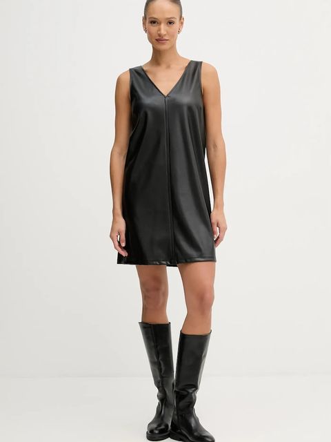 United Colors of Benetton sukienka kolor czarny mini rozkloszowana 4M3CDV0BY