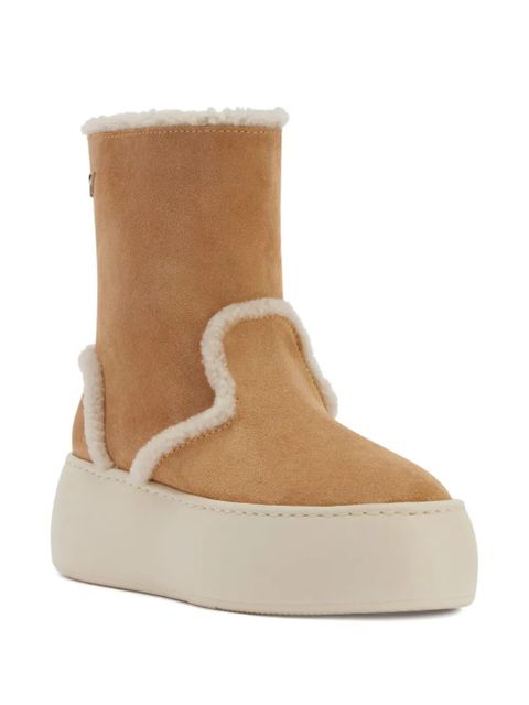 Giuseppe Zanotti Gz League shearling platform boots - Brown