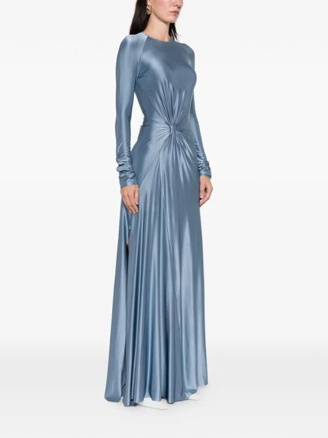 Victoria Beckham long-sleeve twist-detail maxi dress - Blue - zdjęcie produktu nr 2