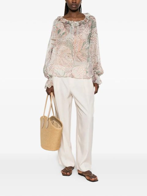SOLOTRE pleated straight-leg trousers - Neutrals - zdjęcie produktu nr 2