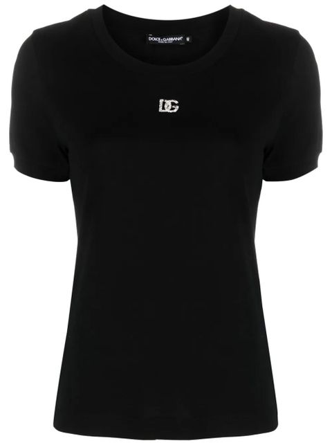 Dolce & Gabbana crystal-embellished T-shirt - Black - zdjęcie produktu nr 1