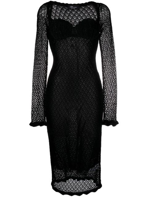 Blumarine floral-appliqué knitted top - Black - zdjęcie produktu nr 1