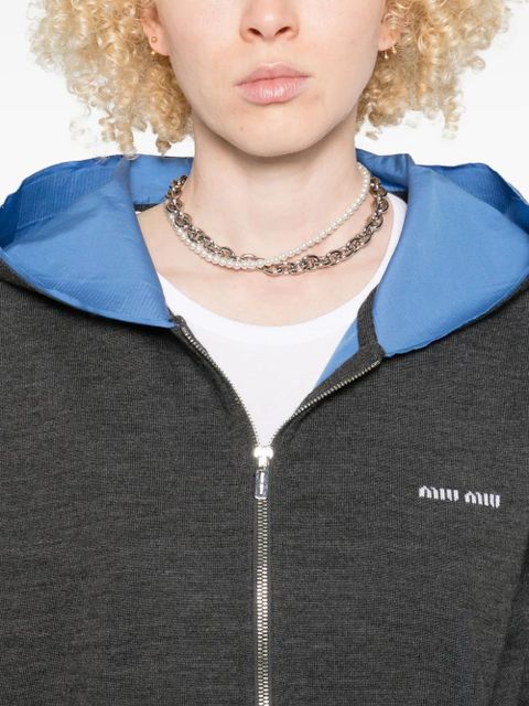 Miu Miu zip-up hoodie - Grey