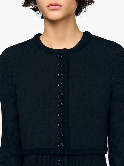 SANDRO ribbed button cardigan - Black