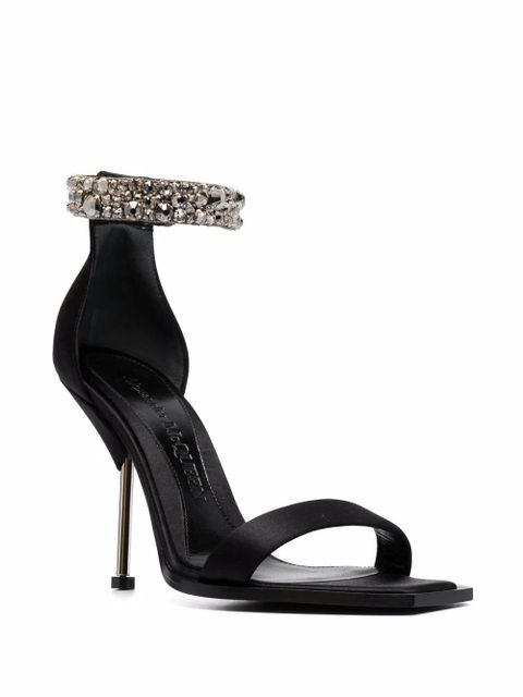 Alexander McQueen satin-embellished sandals - Black - zdjęcie produktu nr 2
