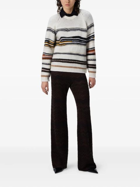 Missoni zigzag-pattern flared trousers - Brown