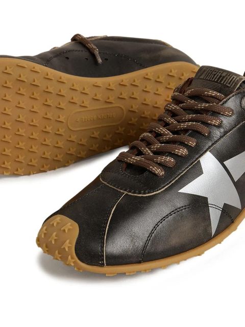 Golden Goose Marathon Speed leather logo-printed sneakers - Brown