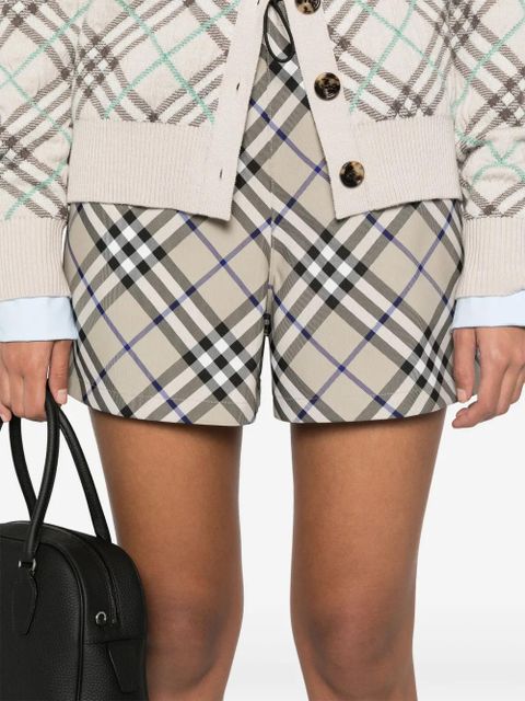 Burberry check deck shorts - Grey
