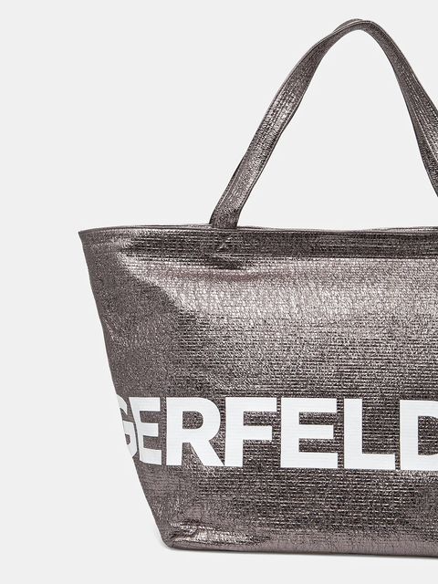 Karl Lagerfeld torebka bawełniana kolor srebrny A1W50064