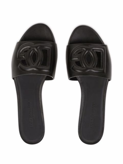 Dolce & Gabbana DG Logo leather sandals - Black