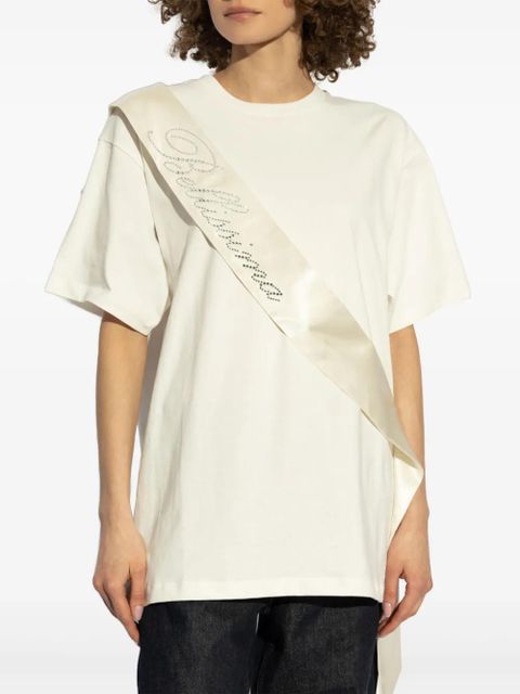 Blumarine logo-embellished T-shirt - Neutrals