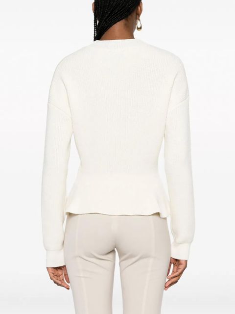 Chloé peplum-hem ribbed-knit jumper - Neutrals - zdjęcie produktu nr 2