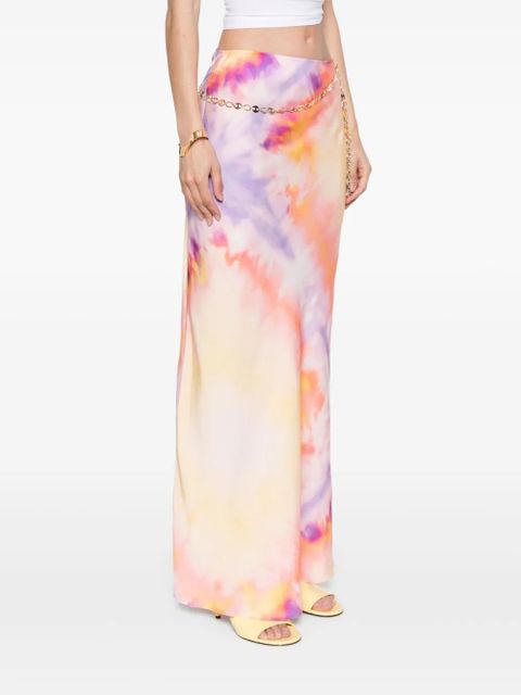 Rabanne tie-dye print maxi skirt - Purple
