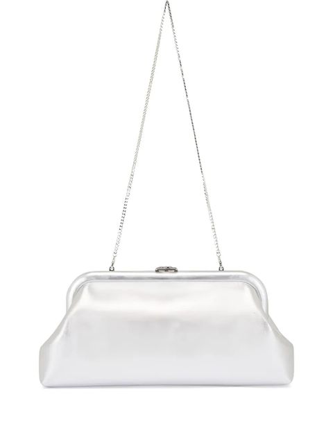 Jimmy Choo Skylar leather clutch bag - Silver - zdjęcie produktu nr 1