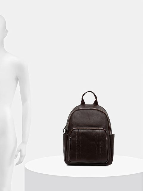 Answear.LAB plecak skórzany damski kolor brązowy mały gładki
