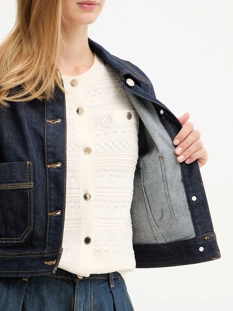 Morgan kurtka jeansowa kolor granatowy przejściowa oversize GADZA