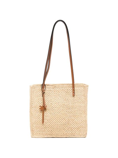 Manebi Inez raffia charm-detail shoulder bag - Neutrals - zdjęcie produktu nr 1