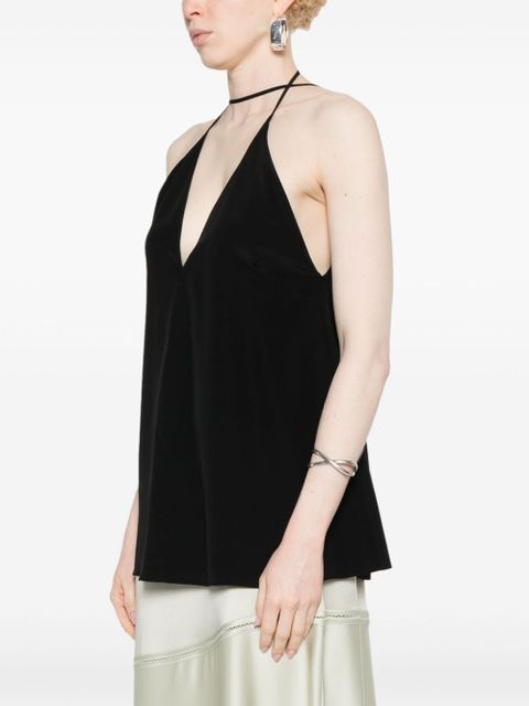 TOTEME V-neck spaghetti-straps top - Black