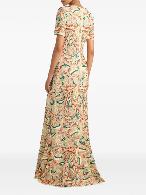 ETRO floral-embroidery dress - Yellow