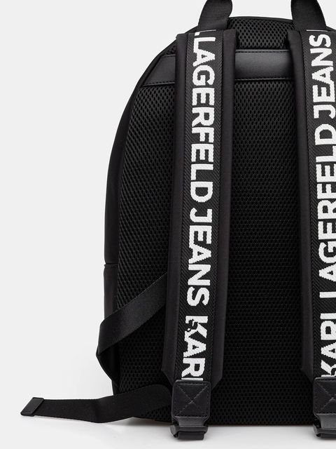 Karl Lagerfeld Jeans plecak kolor czarny duży z aplikacją A3M30353