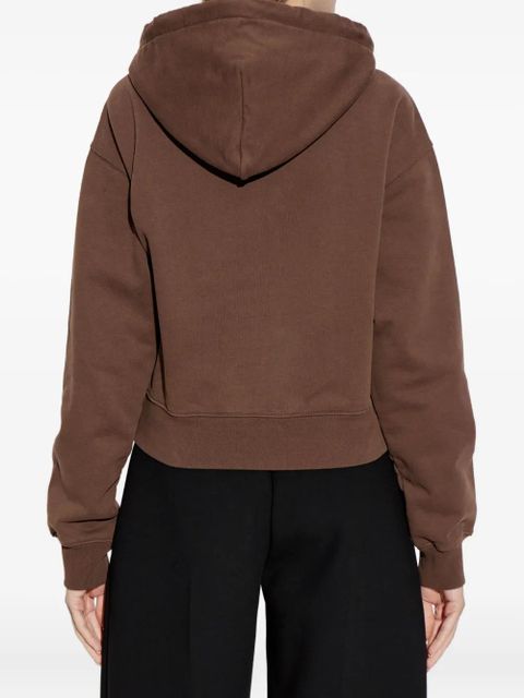 Jacquemus logo-patch hoodie - Brown