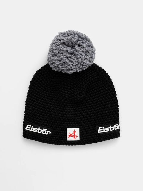 Eisbar czapka z dodatkiem wełny Jamie Pompon MÜ SA kolor czarny E33171 - zdjęcie produktu nr 1