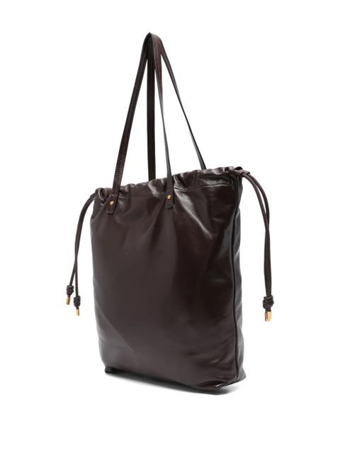 ISABEL MARANT Silven drawstring leather shoulder bag - Red - zdjęcie produktu nr 2