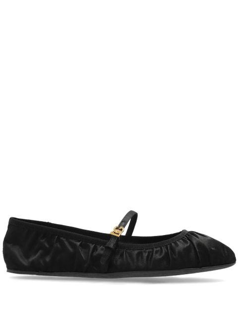 Dolce & Gabbana logo-buckle ballerina shoes - Black - zdjęcie produktu nr 1