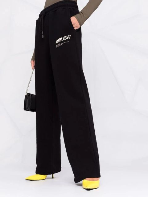 AMBUSH logo-print fleece track pants - Black