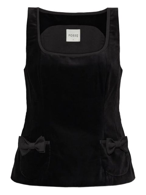 Posse Quincy bow pocket top - Black - zdjęcie produktu nr 1