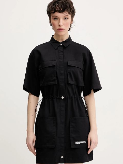 Karl Lagerfeld Jeans sukienka kolor czarny mini prosta A2W13017 - zdjęcie produktu nr 1